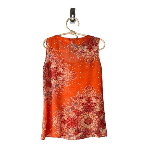 CAbi # 268 Merrow Edge‎ Orange Garden Floral Sleeveless Top in Size XS casual - Picture 5 of 14